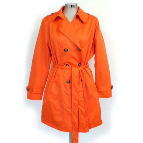 Harvey & Jones Oransje trenchcoat (M)