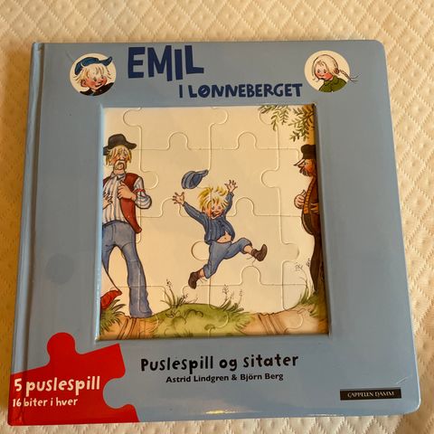 Puzzle bok og sitater Emil i lønneberget