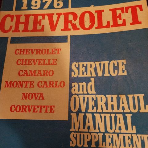 1976 Chevrolet  Corvette,  Camaro,  Chevelle, Nova, Monte Carlo