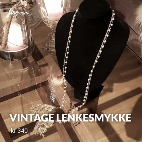 Vintage lenke smykke med dusker lenke og perler