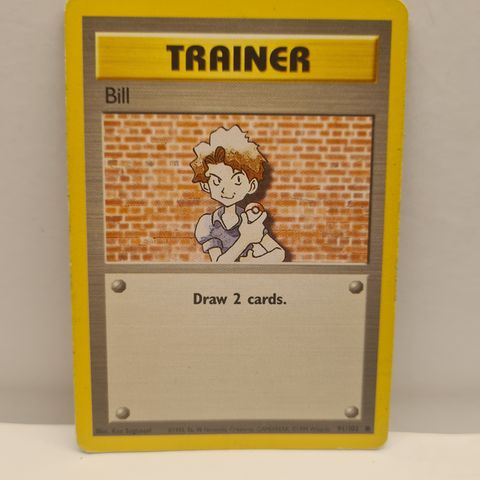 Trainer Bill 91/102 - 1999 Base Set - Pokemon Kort