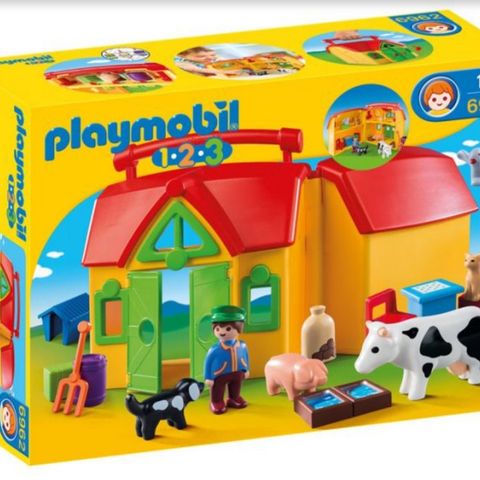 Playmobil 1-2-3 Transportabel bondegård dyr 6962  / sender