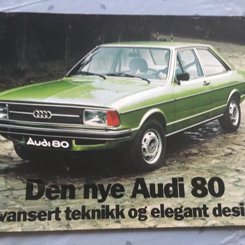 Bilbrosjyre/Poster av Audi 80 1977