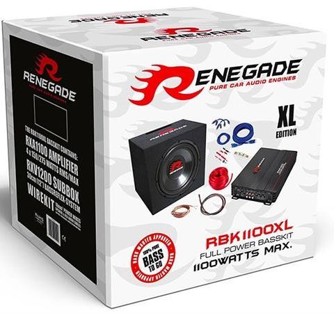 RENEGADE 12" Basskit komplett - Subwoofer - Basselement - Forsterker