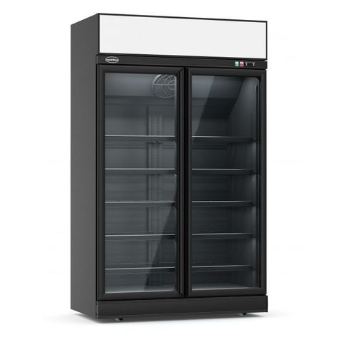 Kjøleskap til butikk 2 glassdører Svart/Antrasitt INS-1000R Svart