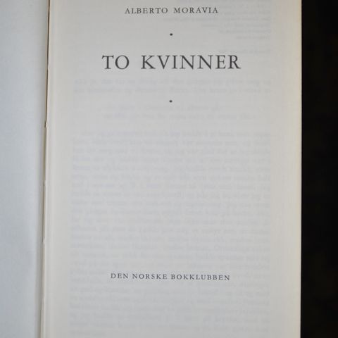 To kvinner. Alberto Moravia.