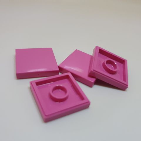 LEGO Tile 2 x 2 with Groove (3068b) - Mørk rosa