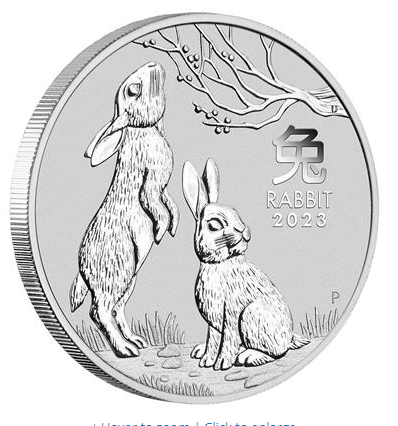 Australia 2023 YEAR OF THE RABBIT - 1/2 OZ LUNAR SERIES III. - 4TH ISSUE .999