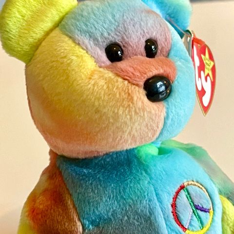 PEACE Bear (Very Rare) Original TY Beanie Baby from 1997