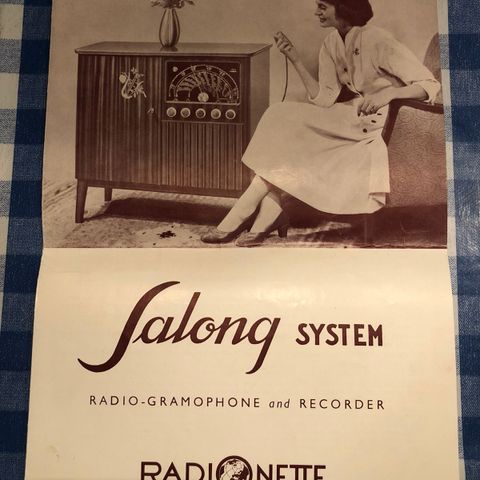 Radionette Salong System brosjyre fra 1955