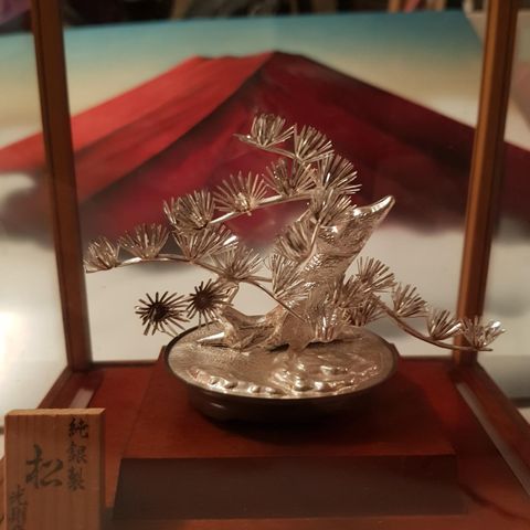 Japansk sølvkunst Bonsai Pine 2