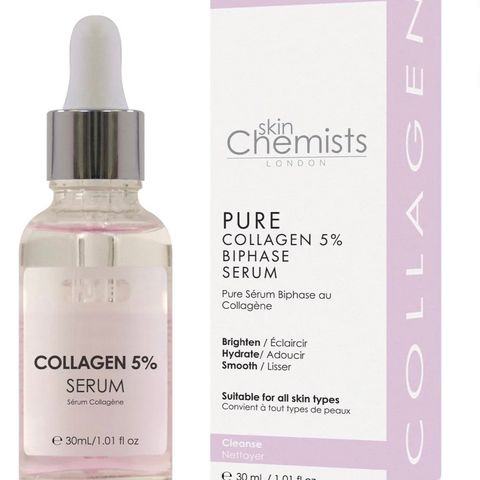 Nypris 470kr - skinChemists Pure Collagen 5% Biphase Serum 30ml. I uåpnet eske.