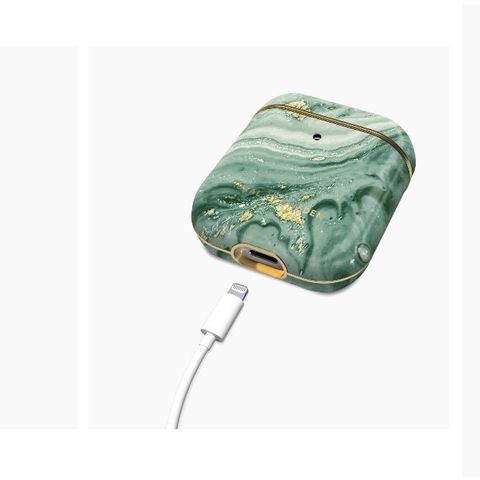 Helt nytt iDeal of Sweden Mint Swirl Marble deksel + airpods