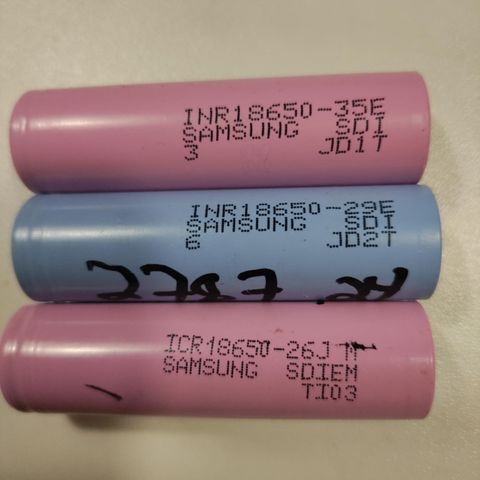 Samsung 18650/21700 litium celler
