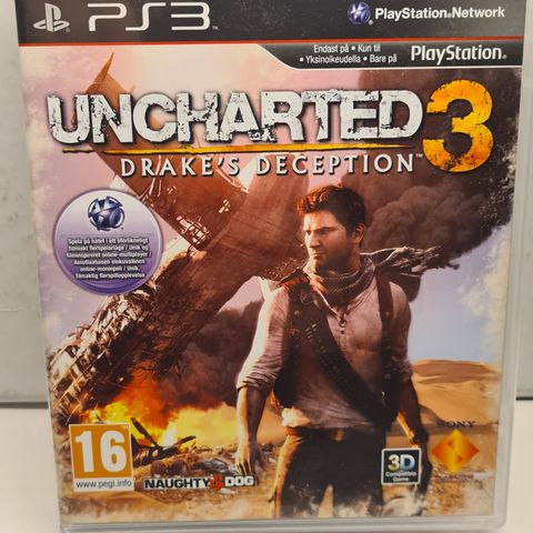 Uncharted 3: Drake's Deception - PlayStation 3 - Komplett med Manual