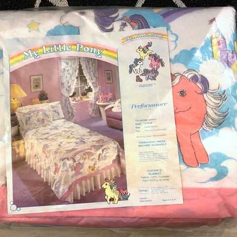My Little Pony uåpnet sengeteppe fra 80-tallet