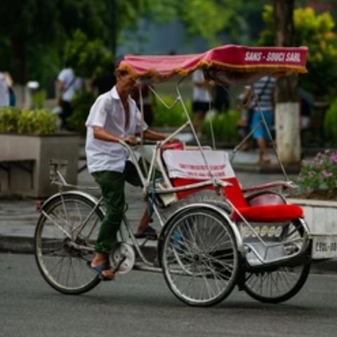 Vietnam Saigon sykkel taxi. Hjul mangler
