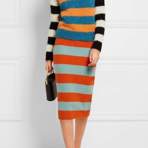 New Max Mara striped wool blend skirt, size M/L