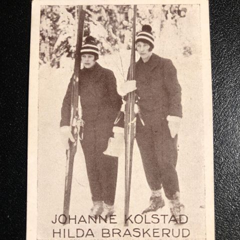 Johanne Kolstad Hilda Braskerud Ski Hopp sigarettkort 1930 Tiedemanns Tobak!
