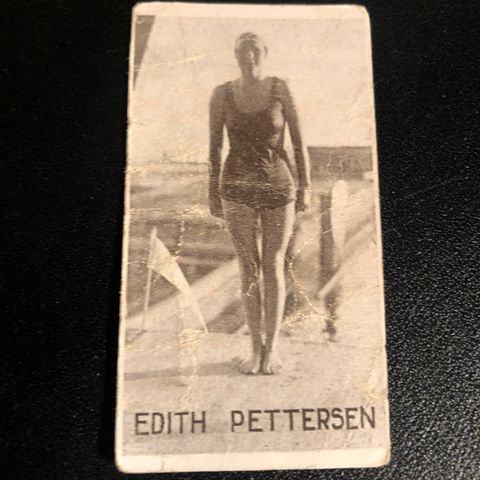 Edith Pettersen Oslo Svømming NM sigarettkort 1930 Tiedemanns Tobak