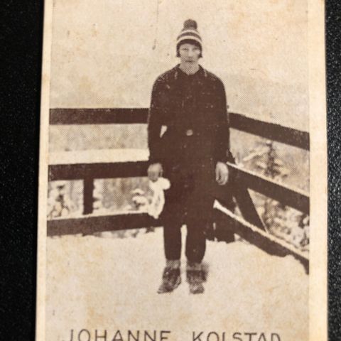 Johanne Kolstad Nordre Land Ski Hopp sigarettkort fra ca 1930 Tiedemanns Tobak!