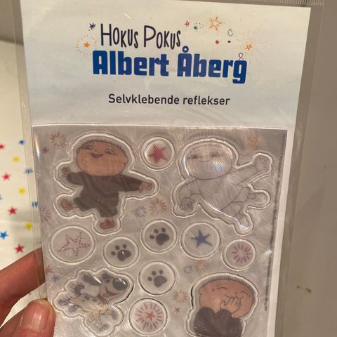 Uåpnet/ny! Selvklebende reflekser med Albert Åberg-motiv