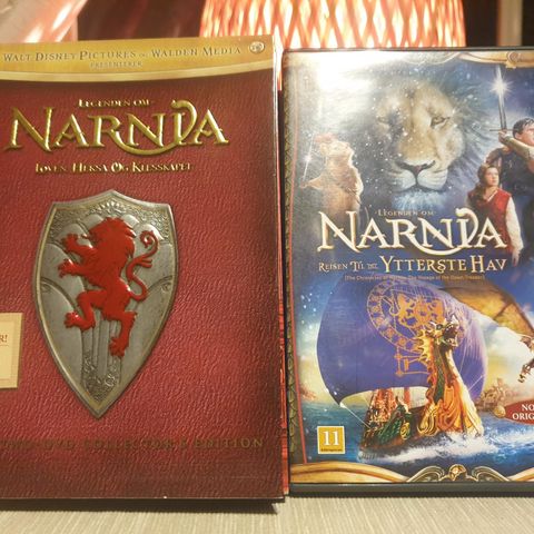 2stk Legenden om Narnia DVD filmer selges samlet kr 130,-