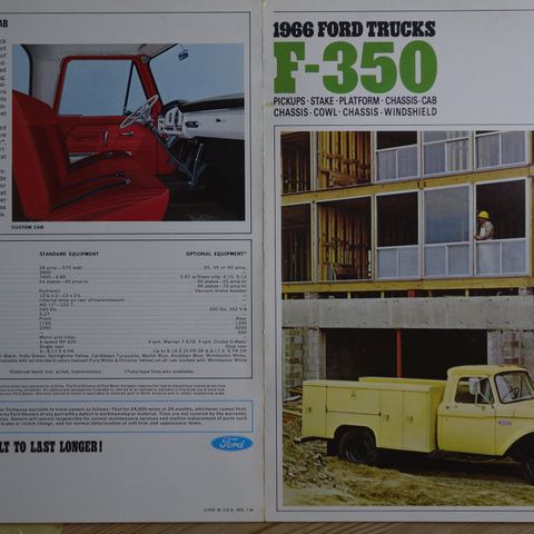 Ford F-350 trucks 1966 brosjyre
