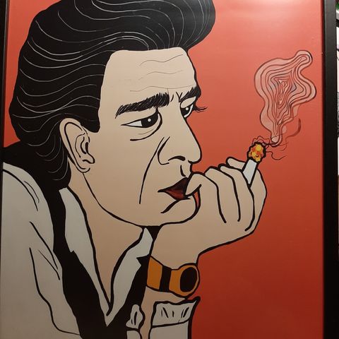 bilde, Johnny Cash med ramme