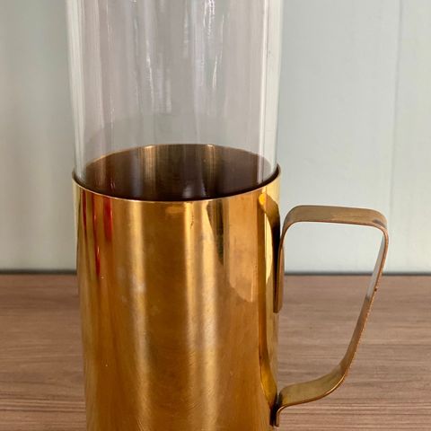 Retro messing vase / krus / Irish Coffee glass