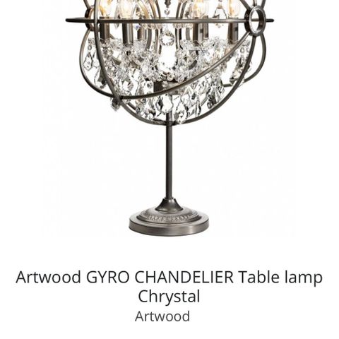 Artwood Gyro Chandelier table lamp/ krystall bordlampe