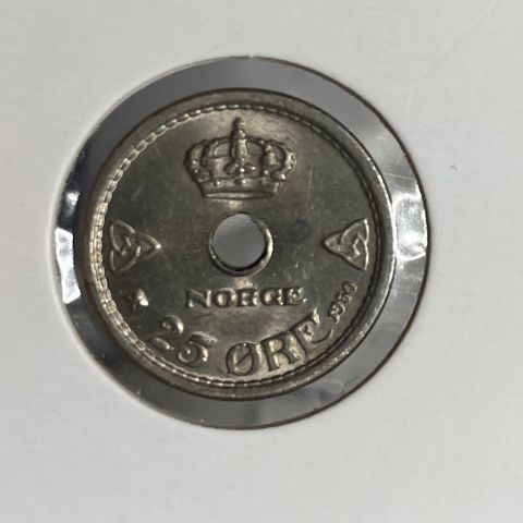 25 øre 1950 pen mynt