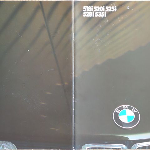 BMW 518i, 520i, 525i, 528i, 535i  brosjyre 1985