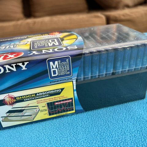 NOS uåpnet minidisc box med 10 stk Sony Premium