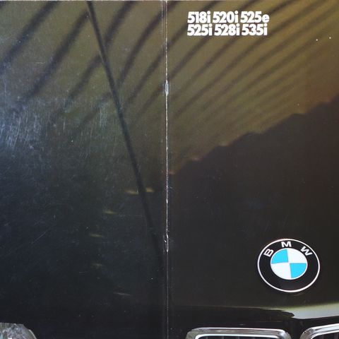 BMW E28 . 518i, 520i, 525e, 525i, 528i, 535i brosjyre 1985
