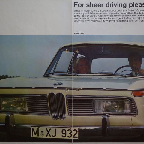 BMW  2000 tilux brosjyre 07. 1968
