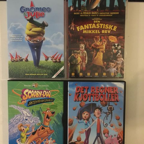 DVD Gnome Julie, Scooby-doo, Det regner kjøttboller og Mikkel Rev.