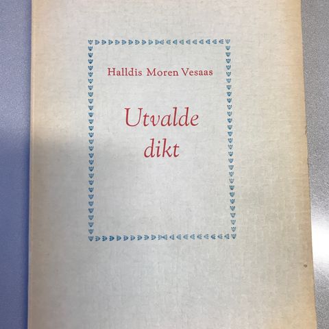 Utvalde dikt av Haldis Moren Vesaas