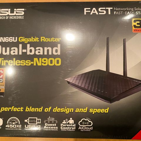 UBRUKT KRAFTIG ASUS RT-N66U DUAL-BAND ROUTER AV GOD KVALITET.