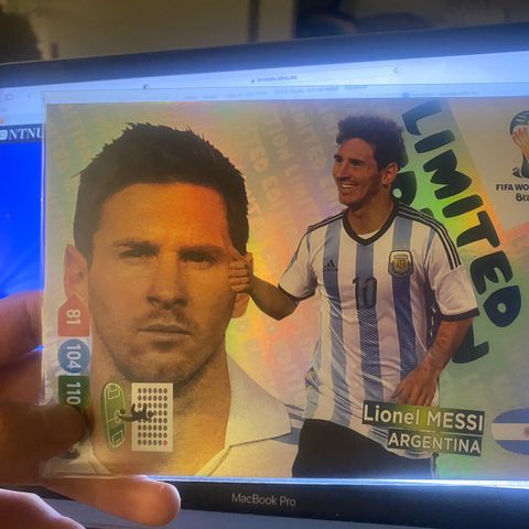 Stort fotballkort Messi