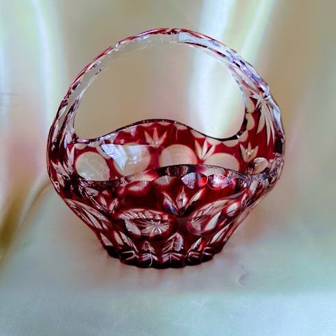 Nachtmann godteri vase rubi rød laminert krystall, 13,5 cm høy