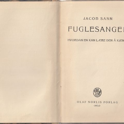 Jacob Sann Fuglesangen Hvordan en kan lære den å kjenne Oslo 1930 innb.