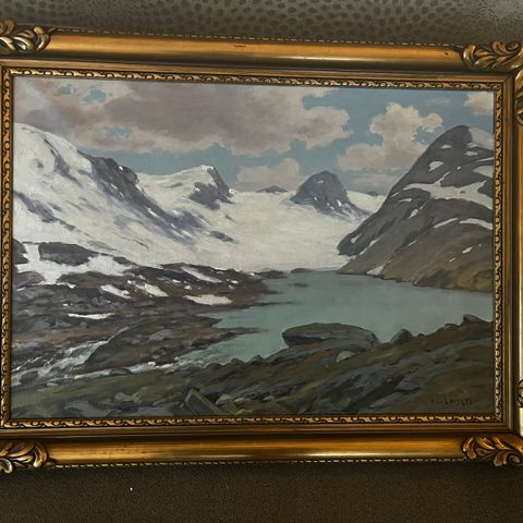 Vakkert oljemaleri over Jotunheimen