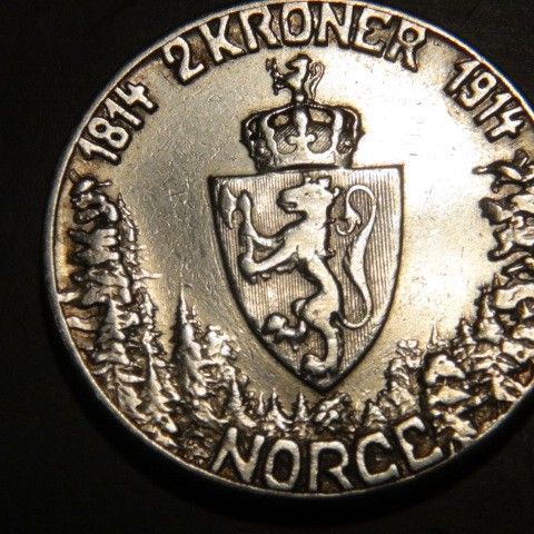 2 KRONER 1914  Grunnlovsjubileum (Mor Norge)