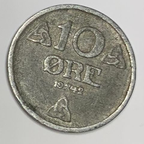 10 øre zink 1942. (2089 W)