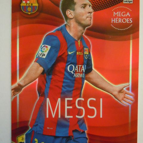 Panini Megacracks MGK Lionel Messi- Mega Heroes fotballkort 2015-16 Barcelona