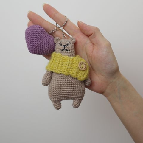 Hyggelig hekle nøkkelring, vaskbar, høy kvalitet, Amigurumi, håndlaget