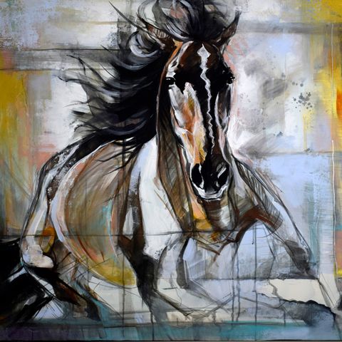 Equine serie , originalt akrylmaleri 120x80cm fri frakt