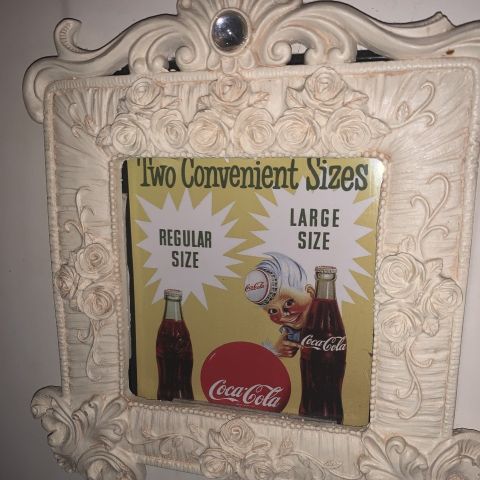 Coca Cola Plakat Two Convenient Sizes - Med egen Inn-Ramming nyere tid...