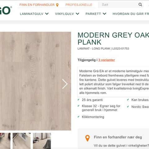 Pergo Laminatgulv Modern Gray Oak med Pergo 5-i-1 Trappeneser